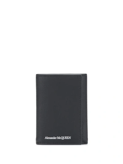 Shop Alexander Mcqueen Logo Print Tri-fold Wallet In Black