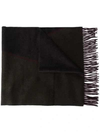 Shop Ermenegildo Zegna Fringed Wool Scarf In Black