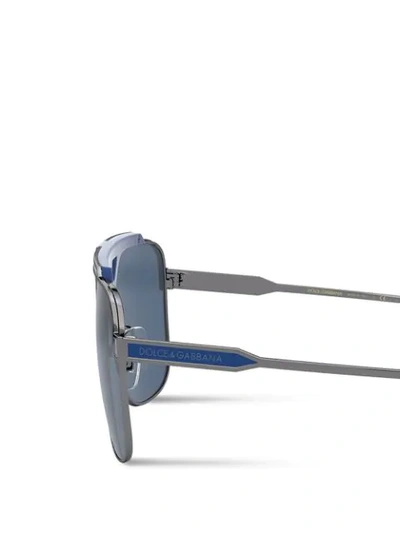 Shop Dolce & Gabbana Miami Pilot Sunglasses In Blue