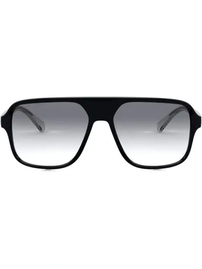 Shop Dolce & Gabbana Shield Frame Sunglasses In Black
