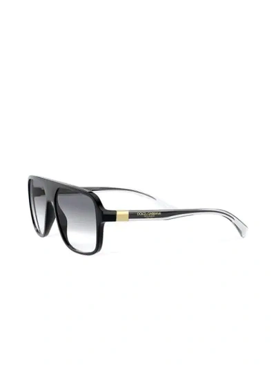 Shop Dolce & Gabbana Shield Frame Sunglasses In Black