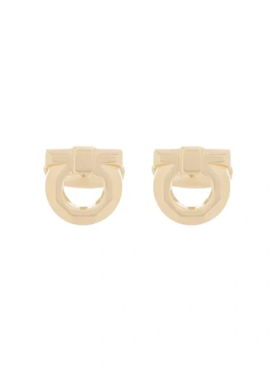 Shop Ferragamo Gancini Cufflinks In Gold