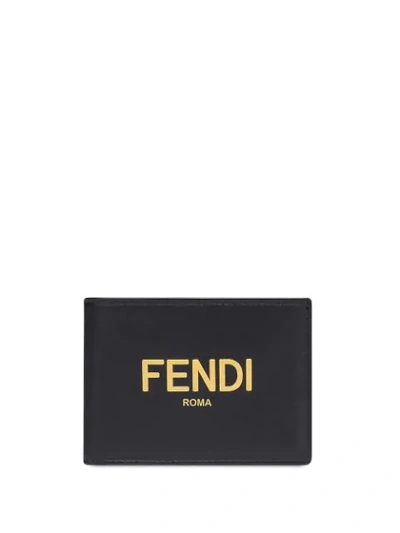 Shop Fendi Embossed Logo Billfold Wallet In Black