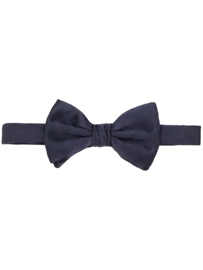 Shop Giorgio Armani Silk Bow Tie In Blue