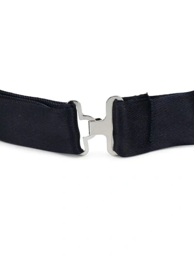 Giorgio Armani Bow Tie With Butterfly In Micro-striped Silk In Blue