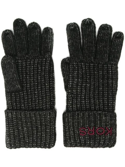 Shop Michael Kors Chunky Knitted Gloves In Black