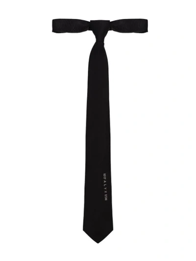 Shop Alyx Logo-embroidered Tie In Black