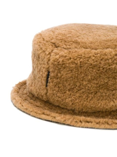 Shop Marni Faux Fur Bucket Hat In Brown