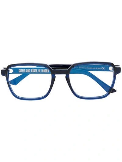 Shop Cutler And Gross Square Frame Glasses In Blue