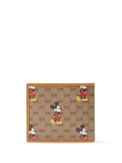Shop Gucci X Disney Gg Billfold Wallet In Neutrals