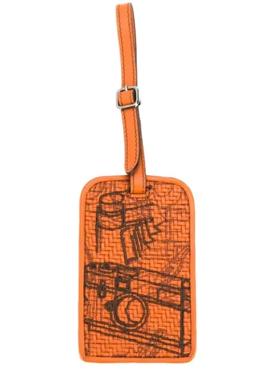 Shop Ermenegildo Zegna Pelletessuta™ Reflex Bag Tag In Orange