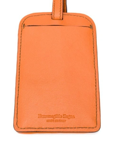 Shop Ermenegildo Zegna Pelletessuta™ Reflex Bag Tag In Orange