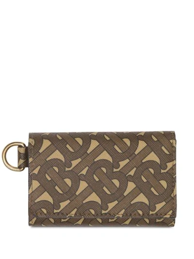 Shop Burberry Monogram Print Wallet In Brown