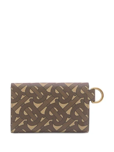 Shop Burberry Monogram Print Wallet In Brown