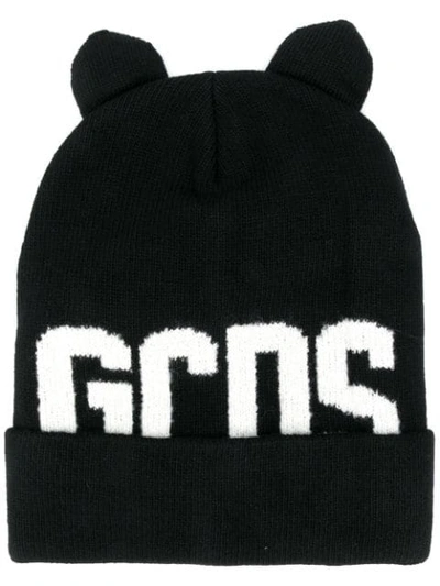 Shop Gcds Logo Knit Beanie In Black