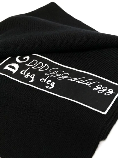 Shop Dolce & Gabbana Logo Patch Scarf In Black