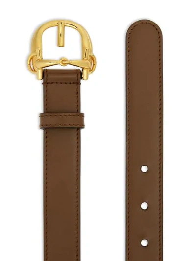 Shop Gucci Horsebit Buckle Belt In Brown