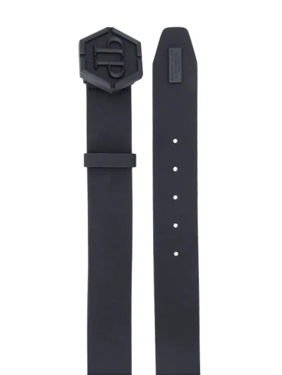 Shop Philipp Plein Logo Buckle Leather Belt In Black