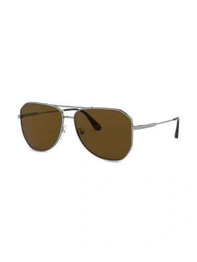 Shop Prada Aviator-frame Sunglasses In Brown