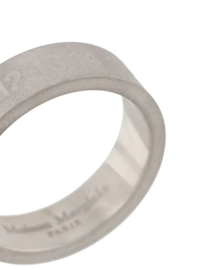 Shop Maison Margiela Engraved-logo Ring In Silver