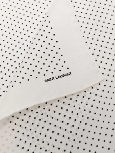 Shop Saint Laurent Polka Dot Print Handkerchief In White
