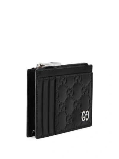 Shop Gucci Monogram Detail Wallet In Black