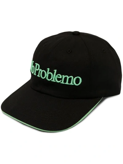 Shop Aries Problemo-embroidered Cap In Black