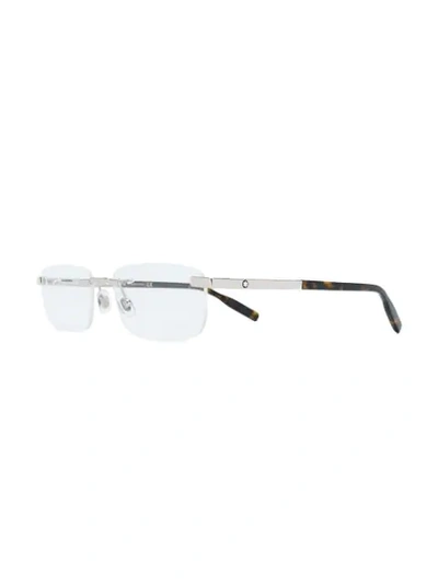 Shop Montblanc Rimless Glasses In Silver