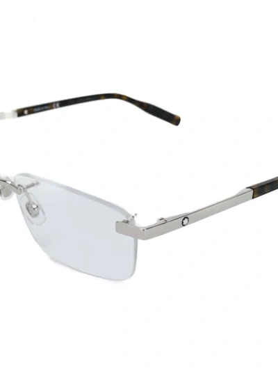 Shop Montblanc Rimless Glasses In Silver