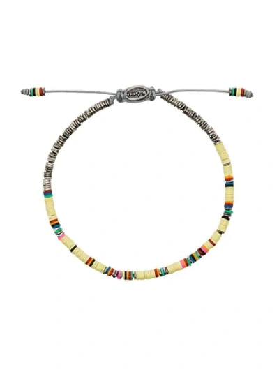 Shop M. Cohen Drawstring Beaded Bracelet In Yellow