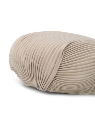 Shop Issey Miyake Pleated Design Beret In Neutrals