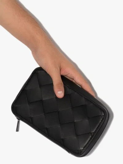 Shop Bottega Veneta Intrecciato Zip-around Wallet In Black