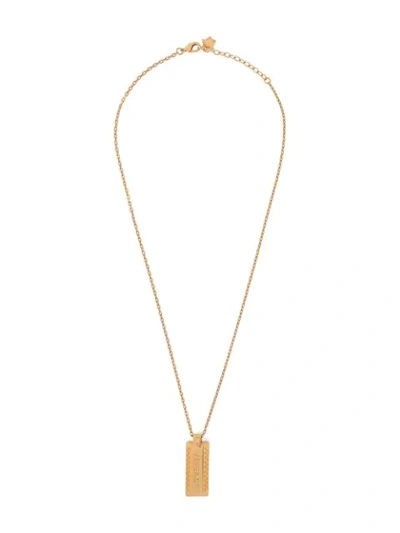 Shop Versace 90's Vintage Logo Necklace In Gold