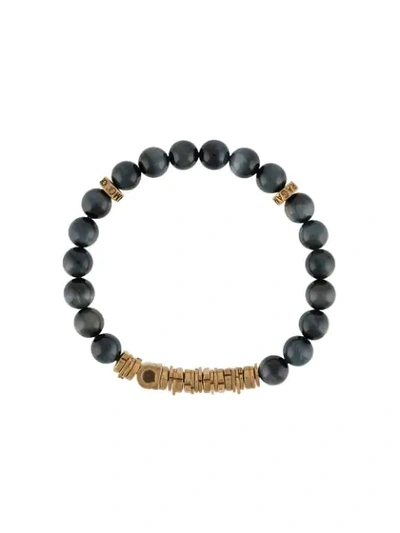 Shop Ferragamo Multi Bead Bracelet In Black