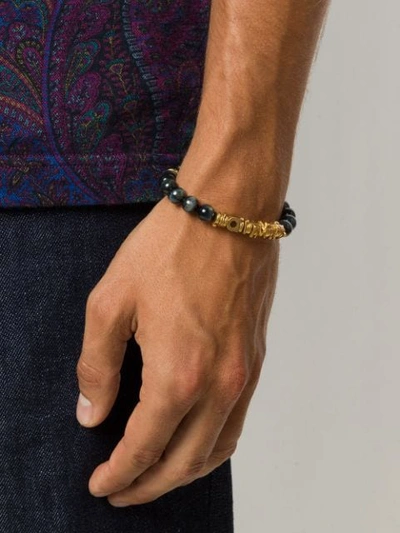 Shop Ferragamo Multi Bead Bracelet In Black