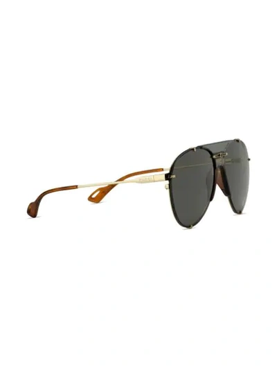 Shop Gucci Pilot-frame Metal Sunglasses In Grey