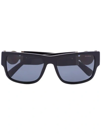 Shop Versace Medusa Medallion Square-frame Sunglasses In Black