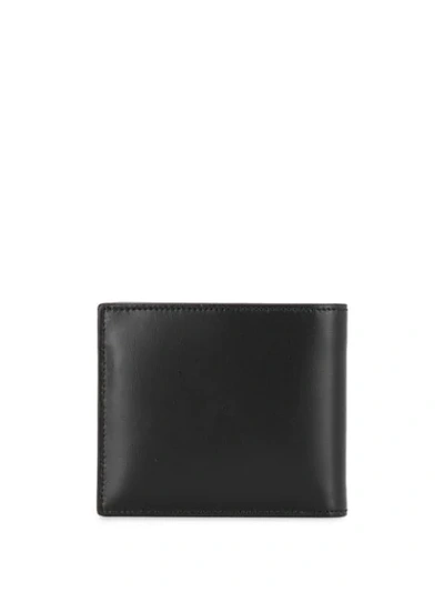 Shop Saint Laurent Monogram Plaque Bi-fold Wallet In Black