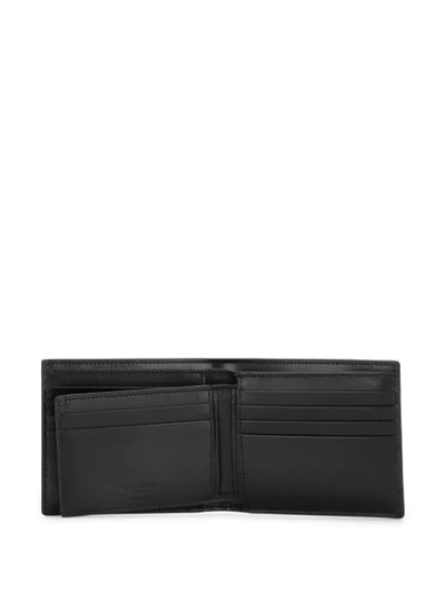 Shop Saint Laurent Monogram Plaque Bi-fold Wallet In Black