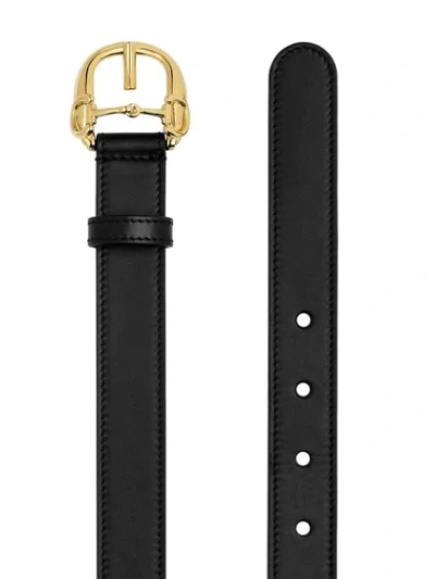 Shop Gucci Horsebit Buckle Leather Belt In Black