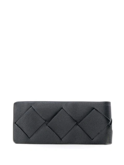 Shop Bottega Veneta Intrecciato Weave Money Clip In Black