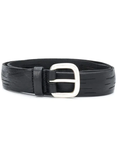 Shop Anderson's Distressed Buckle Belt In Black