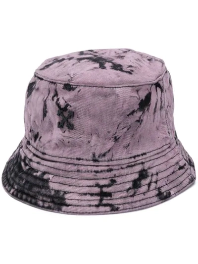 Shop Off-white Marble-effect Bucket Hat In Purple