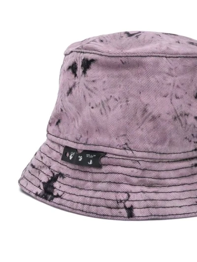 Shop Off-white Marble-effect Bucket Hat In Purple