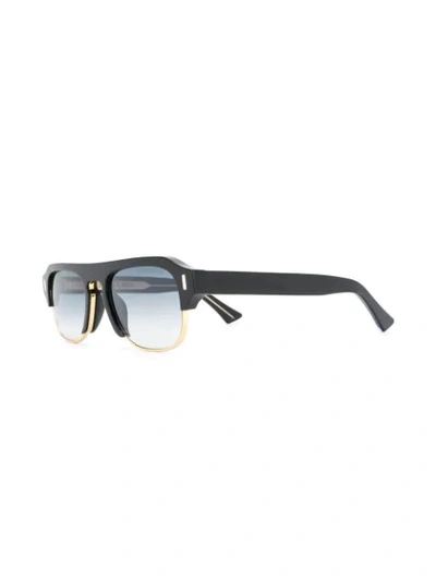 Shop Cutler And Gross Large Frame Tinted Sunglasses In Black