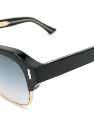 Shop Cutler And Gross Large Frame Tinted Sunglasses In Black