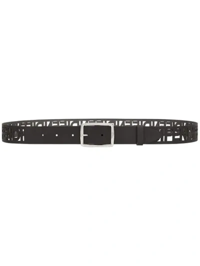 Shop Fendi Cut-out Logo Belt In Black