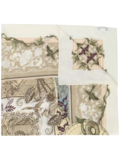 Shop Givenchy Printed Silk Scarf In Neutrals