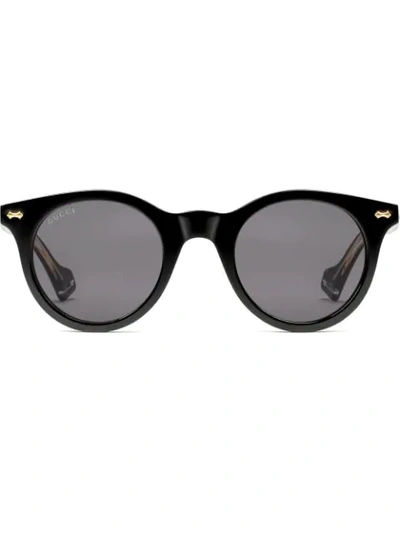 Shop Gucci Round-frame Sunglasses In Black