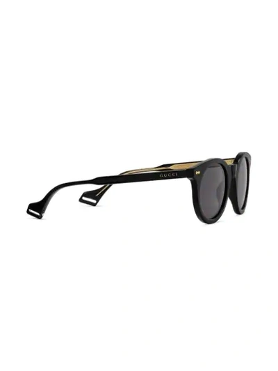 Shop Gucci Round-frame Sunglasses In Black